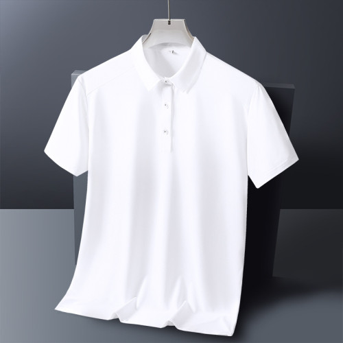 2403款夏季純色Polo衫網眼透氣冰涼柔軟短袖中老年夏半袖T恤L-9XL