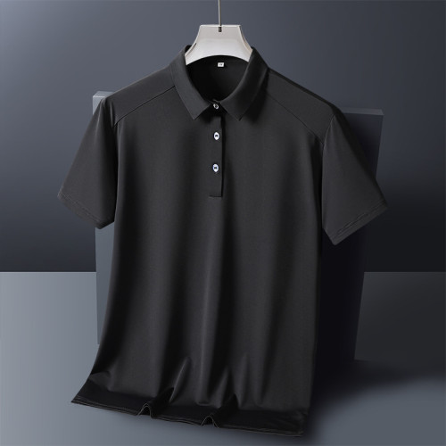 2403款夏季純色Polo衫網眼透氣冰涼柔軟短袖中老年夏半袖T恤L-9XL