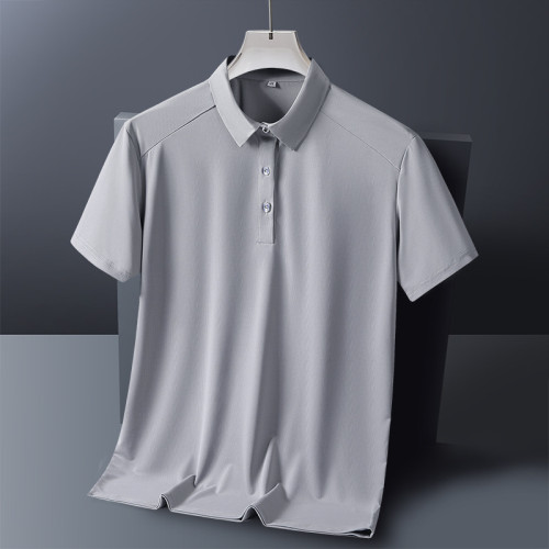 2403款夏季純色Polo衫網眼透氣冰涼柔軟短袖中老年夏半袖T恤L-9XL