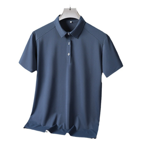 2403款夏季純色Polo衫網眼透氣冰涼柔軟短袖中老年夏半袖T恤L-9XL