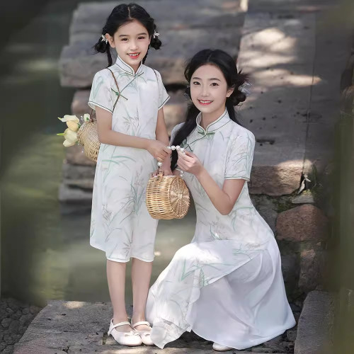 2025親子裝旗袍連衣裙風夏季洋氣年輕款旗袍母女旗袍連衣裙
