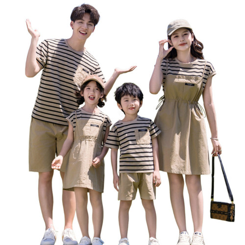 2024親子裝夏裝母女母子洋氣夏季休閒裝一家四口夏裝時尚家庭裝