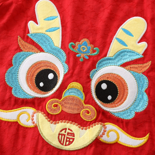 龍年嬰兒哈衣爬服連體衣夏季新款薄款寶寶抓周服國風百天擺酒5385