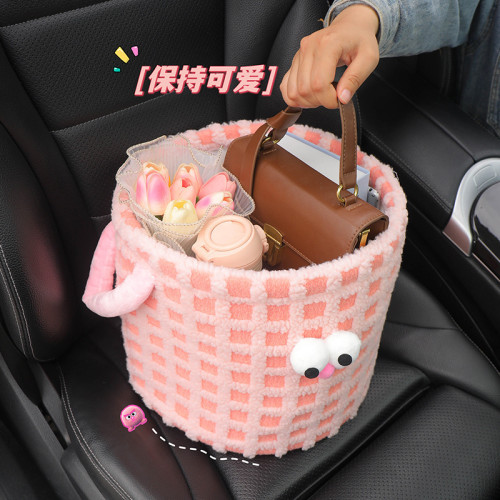 汽車後備箱收納箱創意可愛車用副駕駛好物車用整理折曡儲物箱裝飾