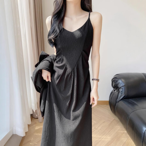  6028大碼女裝夏季薄款微胖mm套裝顯瘦吊帶裙短袖兩件套