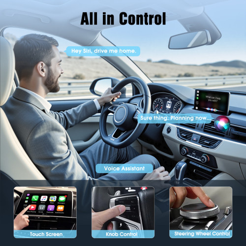 車機互聯carplay盒子有線轉無線車用carplay無線轉接器帶轉接頭