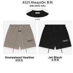 25AS AlwaysON 短褲ESSENTIALS印花絨布潮牌Shorts