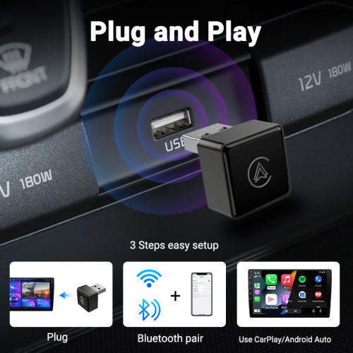 carplay模塊2in1智能可攜式車用互聯盒子安卓Autocarplay盒子