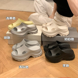 【蘇茵茵同款】超模腿~7.5cm厚底增高不臭腳踩屎感拖鞋女涼拖鞋