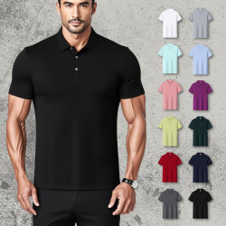 polo衫220克索羅娜翻領T恤衫5A抗菌涼感男高爾夫polo