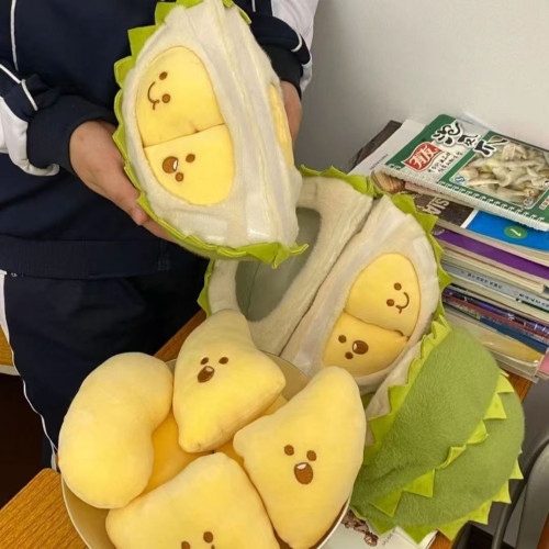 抖音同款毛絨榴蓮玩偶解壓撕拉玩具毛絨玩具公仔節日禮品創意女生