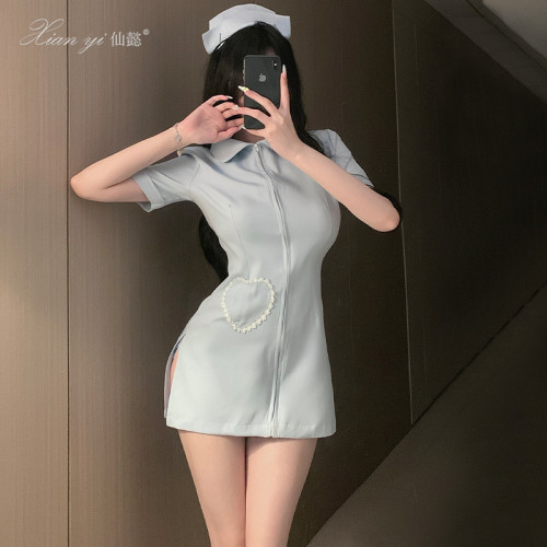 仙懿萬聖節服飾白衣天使護士cosplay性感舞台表演服大碼演出服672