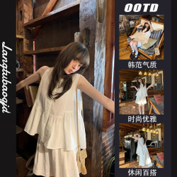 新款韓系甜美減齡娃娃衫裙褲時尚套裝女夏季高級感上衣褲子兩件套