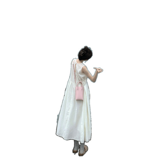 2025夏季新款設計感A字裙 法式溫柔風背心連衣裙女裝氣質長裙裙子