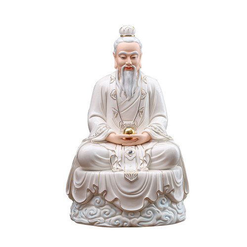 陶瓷三清道祖擺件太上老君靈寶天尊元始天尊三清神像道家祖師爺像