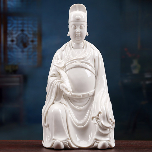 陶瓷文昌帝君擺件 家用供奉彿像文曲星君書房神像德化陶瓷工藝品