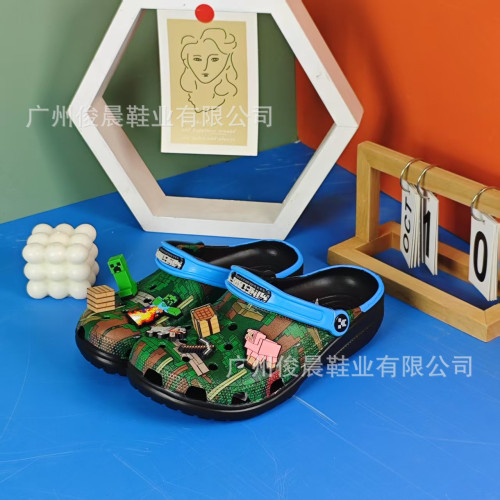 cross聯名新款洞洞鞋我的世界三代親子沙灘兒童卡通可愛時尚
