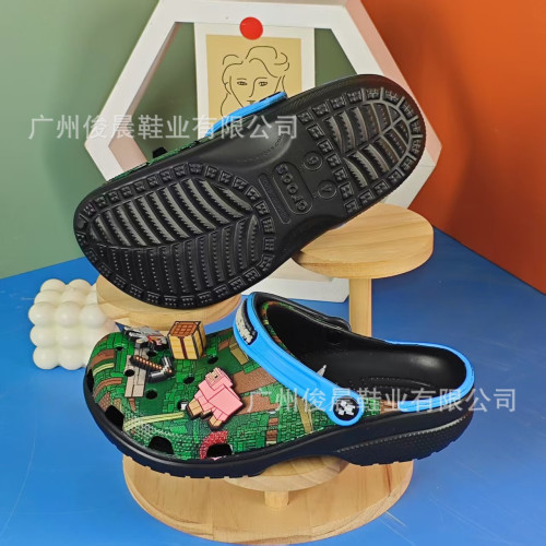 cross聯名新款洞洞鞋我的世界三代親子沙灘兒童卡通可愛時尚