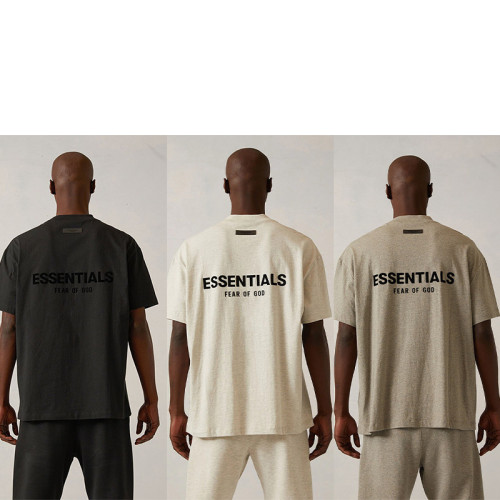 2022SS 短袖T恤 黑植絨ESSENTIALS潮牌汗衫汗布T-Shirt
