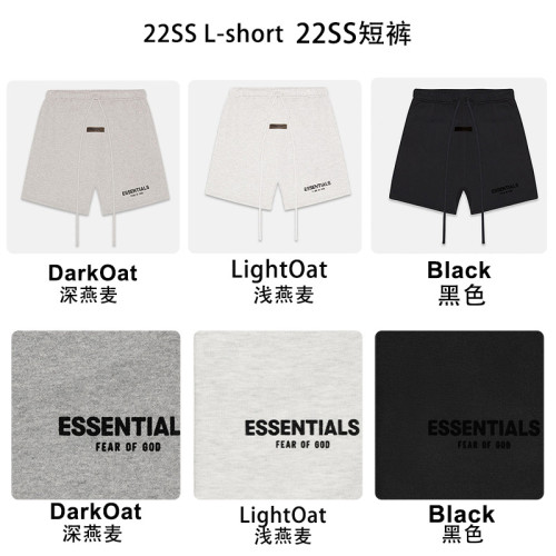 2022SS 短褲加絨黑植絨印花ESSENTIALS衛衣潮牌shorts