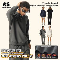RS男裝|“老錢風”clean fit立領衛衣380G重磅POLO衫學院風衛衣男