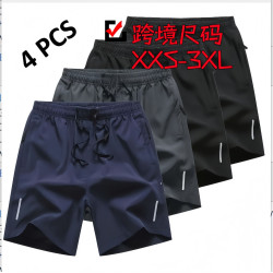 歐碼XXS-3XL拉鍊口袋休閒短褲五分褲運動跑步褲大褲衩男