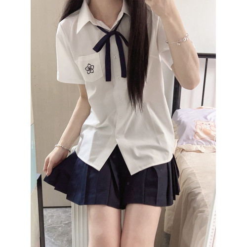 酒心奈奈熊 羽靈 jk襯衫短袖jk製服套裝學院風白襯衣收腰日系泰式