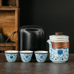 旅行茶具套裝可攜式收納快客杯戶外車用露營泡茶壺活動禮品