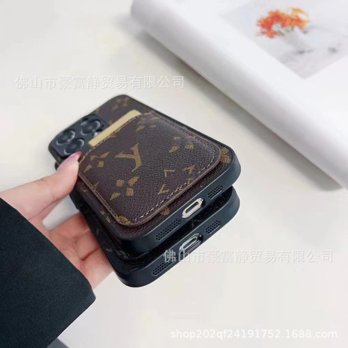 適用蘋果16Promax手機殼14Pro全包皮質插卡13高級x復古風12小衆XR