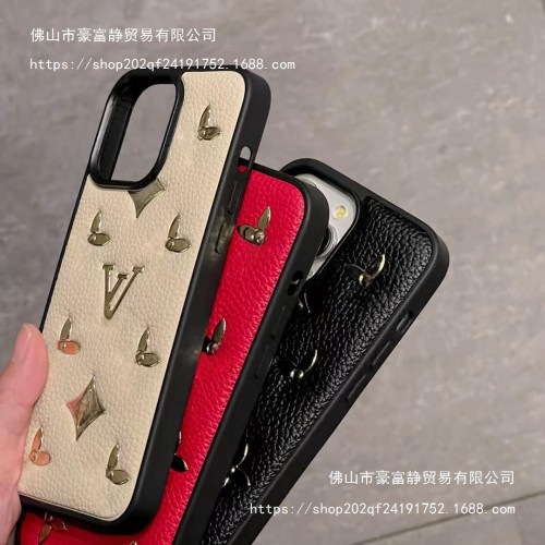 皮質奢華老花適用15promax手機殼iPhone13保護套高級感12潮牌14女