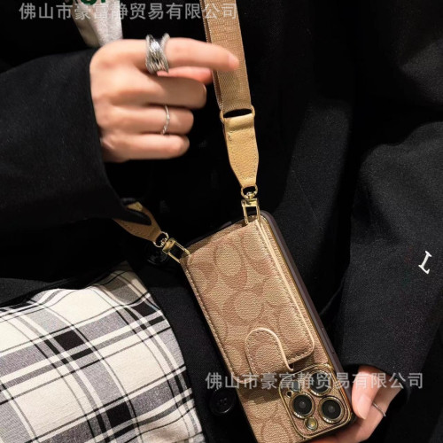 新款斜背翻蓋手機殼適用於iPhone15promax可插卡皮質全包14/13pro