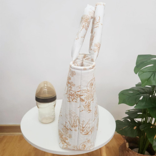ins大容量碎花媽咪包手提旅行包母嬰包待産包多功能斜背收納包