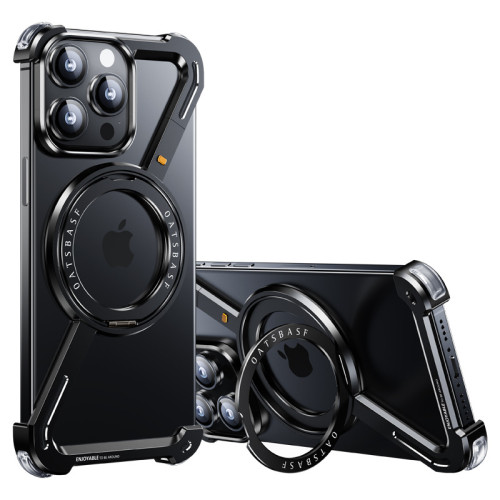 Z殼旋轉磁吸支架適用蘋果17promax手機殼金屬鏤空iphone16pro無邊