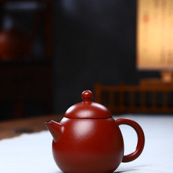 大紅袍龍蛋紫砂壺茶壺功夫茶具小容量宜興雕刻手工手繪