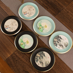 國潮吸水速乾茶盤陶瓷乾泡盤小號茶台家用壺承壺托盤功夫茶具配件