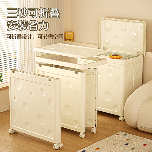 衣服收納箱大容量加厚帶輪整理箱翻蓋家用毛絨玩具被子折曡儲物箱