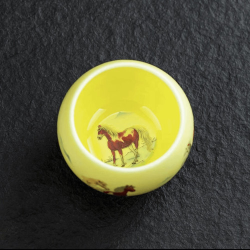 八駿圖 龍蛋盃 生肖馬 馬到成功 茶盃