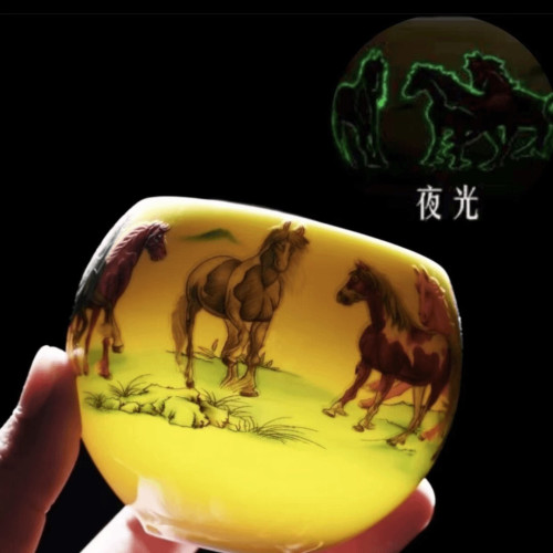 八駿圖 龍蛋盃 生肖馬 馬到成功 茶盃