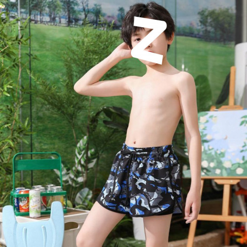 男童泳褲兒童速乾防曬雙層防尲尬夏季沙灘訓練度假中大童男孩泳褲