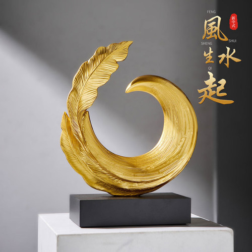 創意高級時尚輕奢客廳書房玄關辦公室風生水起寓意喬遷禮物擺件