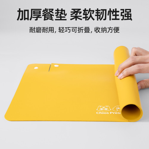 貓咪餐墊寵物皮革碗墊半包圍加厚防滑防水防油漬小狗吃飯專用墊子