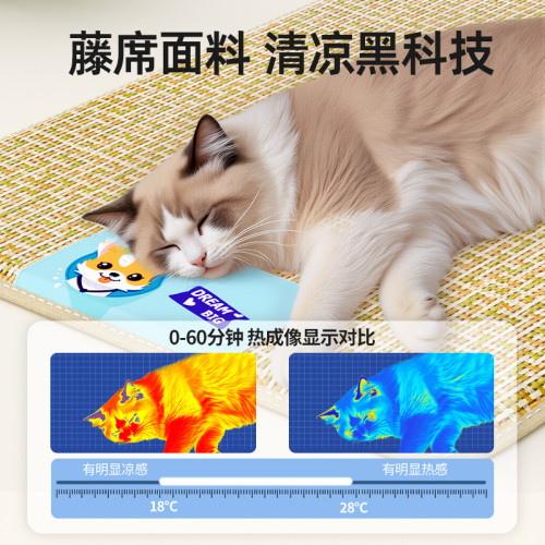 貓咪涼蓆貓墊子夏季降溫睡覺用四季通用寵物冰墊夏天透氣狗狗睡墊