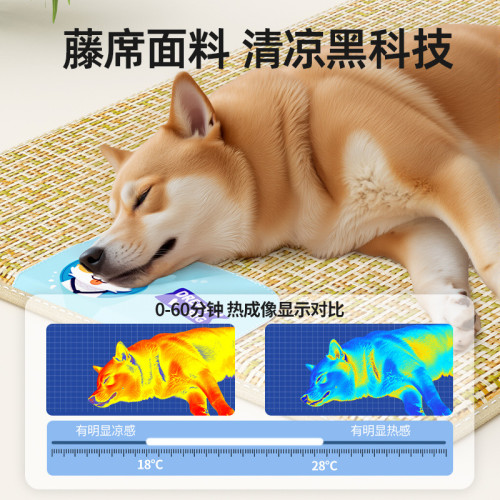 狗狗涼蓆墊夏天睡墊寵物冰墊睡覺用貓咪涼墊四季通用降溫狗窩墊子
