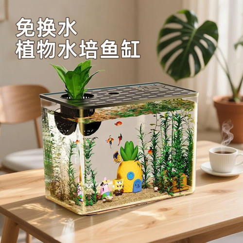 魚缸水族箱客廳桌面造景室內落地式網紅一體成型缸透明辦公室家用