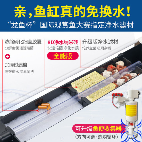 中小型入門魚缸客廳家用懶人免換水生態大型魚缸玻璃金魚缸帶櫃
