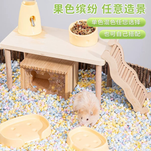 倉鼠爆米花紙粒紙棉墊料除臭吸水無塵金絲熊造景倉鼠夏季用品彩色
