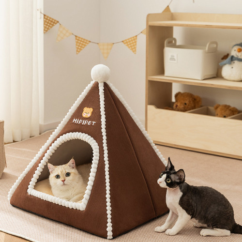 寵物窩小型犬帳篷貓屋型封閉式貓窩保暖小型犬睡覺貓窩狗籠子狗窩