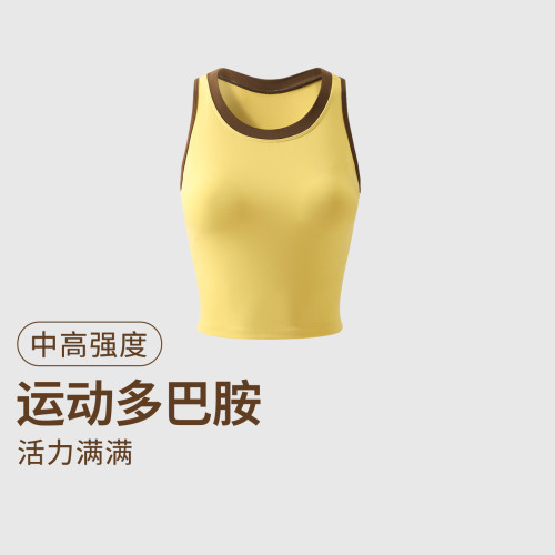 嚴選瑜伽背心女夏中高強度瑜伽服上衣美背防震帶胸墊健身內衣外穿