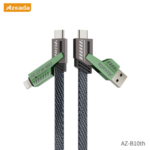 AZEADA65W四合一pd快充數據線尼龍編織充電線type-c65w筆電