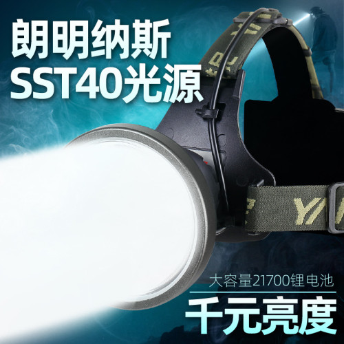 雅尼後置鋰電頭燈強光充電式超亮遠射頭戴式手電超長續航led礦燈